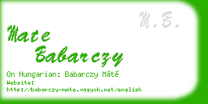 mate babarczy business card
